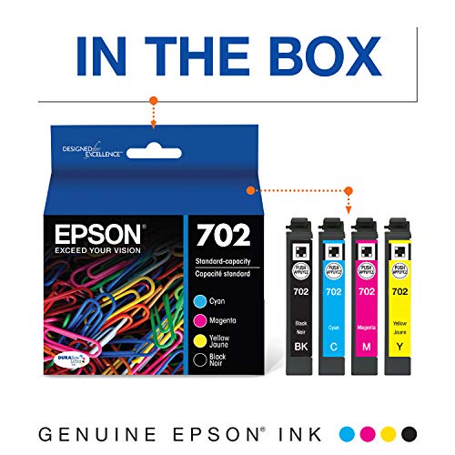 Epson T702 Durabrite Ultra -Ink Standard Capacity Black & Color -Cartridge Combo Pack (T702120-Bcs) For Select Epson Workforce Pro Printers #TOP1