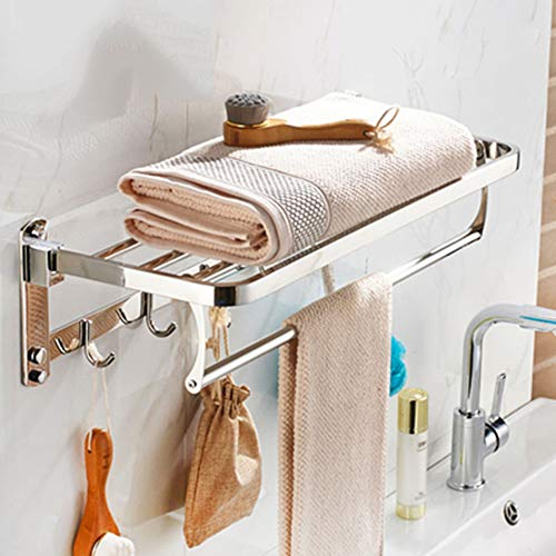 Handtuchhalter Aus Edelstahl, Faltbarer Doppelschichtiger Wand-Handtuchhalter, Badregal, Polierständer, Geeignet Für Küche, Bad,