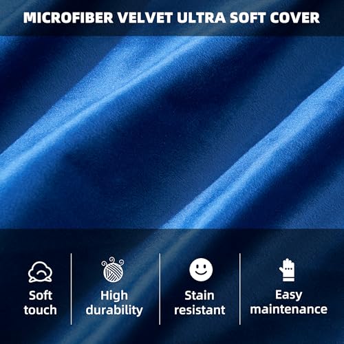 HABUTWAY Bean Bag Chair 3Ft Luxurious Velvet Ultra Soft Fur with High Rebound Memory Foam Bean Bag Chairs for Adults Plush Lazy Sofa with Fluffy Sponge 3' (Blue)