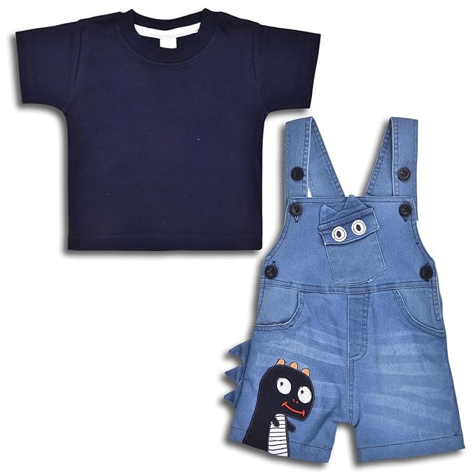 wish karo Baby Boys T-shirt and Dungaree Clothing Set-(btp4042)-picture-1