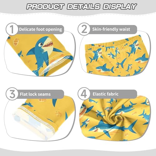 KLL Funny Seamless Shark Saffron Toddler Girl Athletic Leggings Soft High Waisted Activewear Sports3