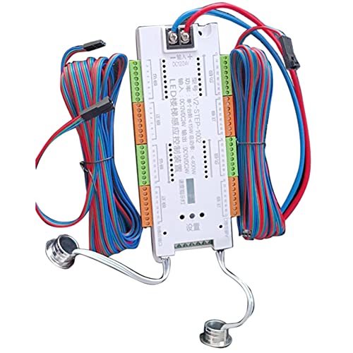 Ocnvlia LED Capteur de Mouvement Bande Lumineuse Escalier 32 Canaux Gradation LumièRe IntéRieur Mouvement Veilleuse 12V / 24V Bande LED Flexible pour T, Blanc