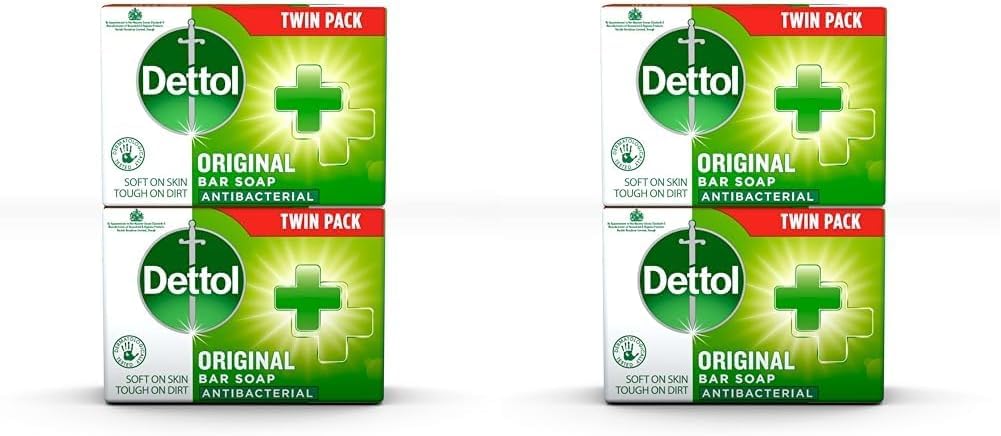 Dettol - Savon antibactérien original en barre, 2 pièces (Total 4 barres)