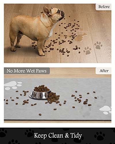 Image of Pet Feeding Mat - Absorbent Mat for Food and Water Bowl - Quick Dry Dog Water Dispenser - Pet Accessories Supplies for Messy Drinkers