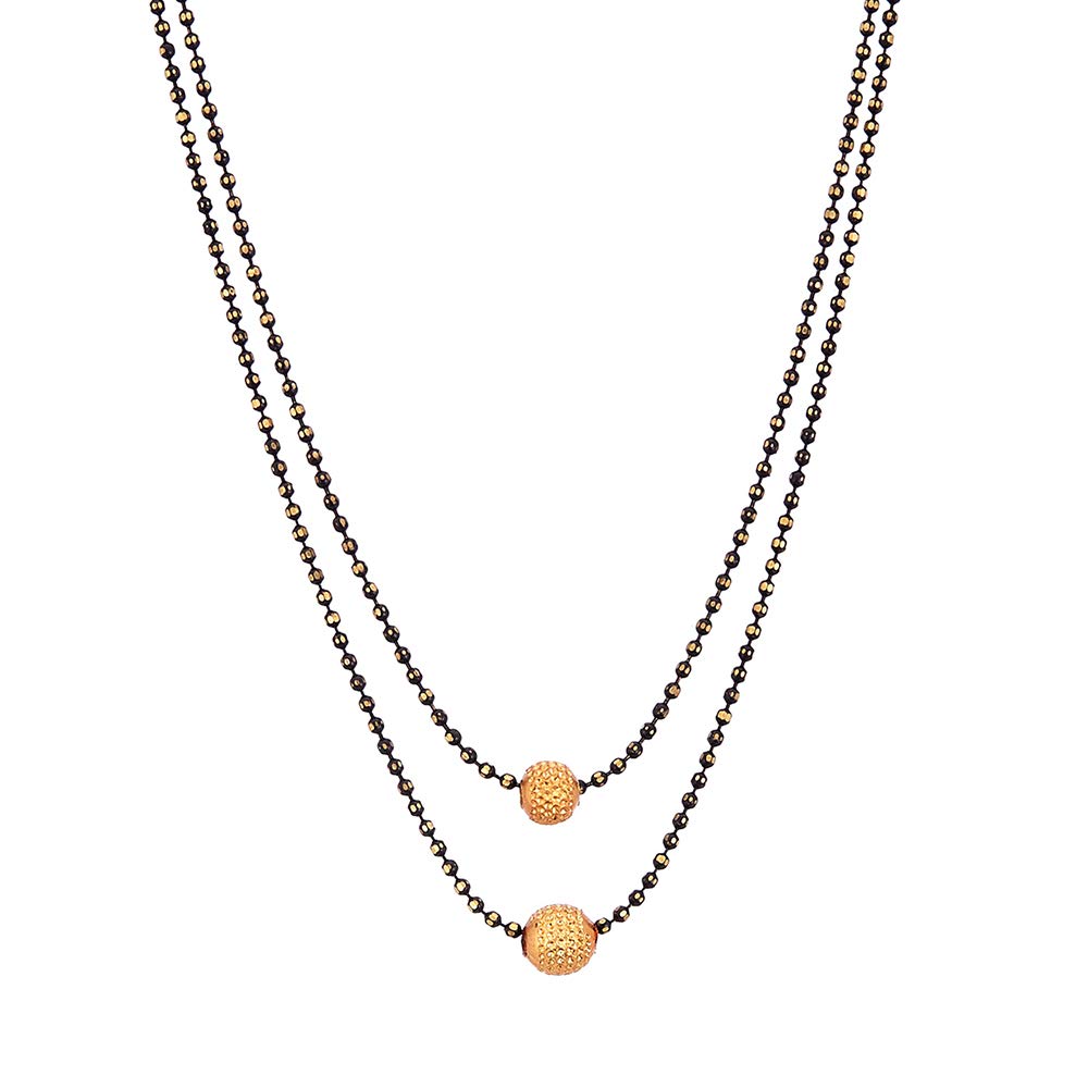 ZENEME Mangalsutra Gold Plated Two Strand Tanmaniya Nallapusalu Pearl Pendant With Black Beads Chain For Women (Double Line) (B08TZQ83MY) Amazon Price History, Amazon Price Tracker