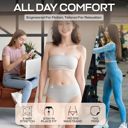 Image of Balanced Tech Moisture Wicking Underwear for Women, Seamless Workout Hipster Brief Bikini Panties