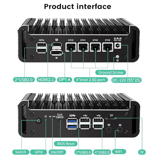 Image of Solid Firewall Industrial Mini PC N150(4C /4T) DDR5 2xNVMe 4xi226-V 2.5G Fanless Soft Router Proxmox Host Server