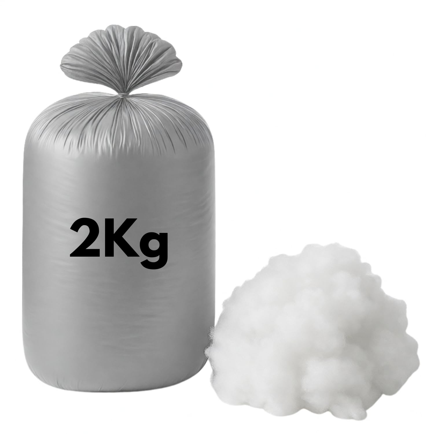 Ariyah Collections White Polyester Fluff Hollow Fiber Stuffing 2Kg, Plush Fill Cushion Filling Fiberfill Pillow Insert, Soft Fibre Fluff Cushion Filler Stuffing For Crafts (2Kg)