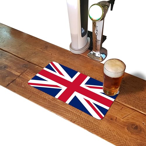 Tapis de couloir de bar pour la maison, pub, tapis en caoutchouc sans bordure, accessoires cadeaux pour pubs bars – Union Jack