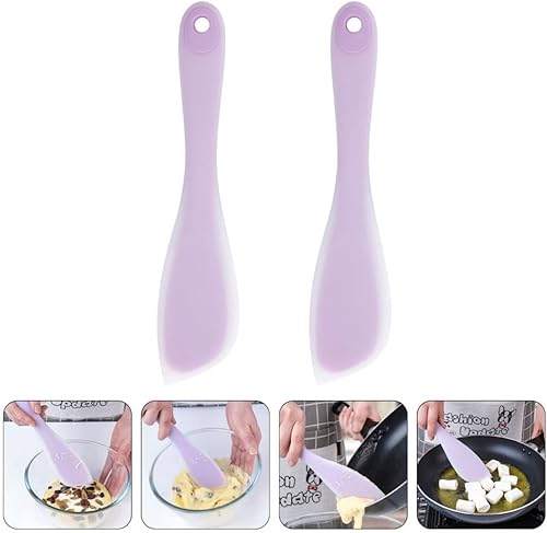 Miniatura 5 de Hemoton Espátula para hornear para el hogar, 2 unidades, espátulas para hornear crema, raspadores de silicona para tartas, espátula de silicona