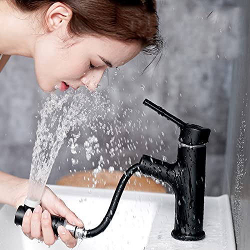 Mitigeur chaud froid avec douchette rétractable 3 modes pour salle de bain - 4