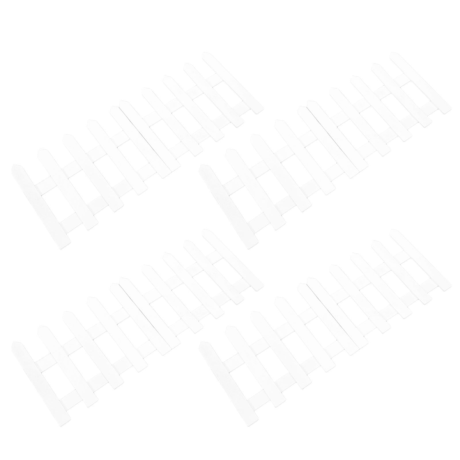 iplusmile 4 Pezzi Recinzione Decorativa Bianca in Legno 40x30 CM