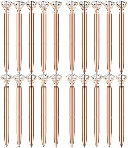 Aazon.co : 16 Pcs Rhinestone Bling Etal Crystal Ballpoint Pens Black Ink Gift Pens Rhinestone