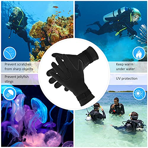 Staright Luvas de mergulho de neoprene de 3 mm feminino masculino Luvas de mergulho antiderrapante p