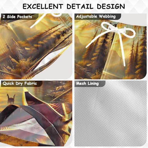 Lake Sunrise Fire Boys Swim Trunks Quick Dry Toddler Swimsuit Boy Board Shorts Bathing Suits Swimwear 2T Multi3
