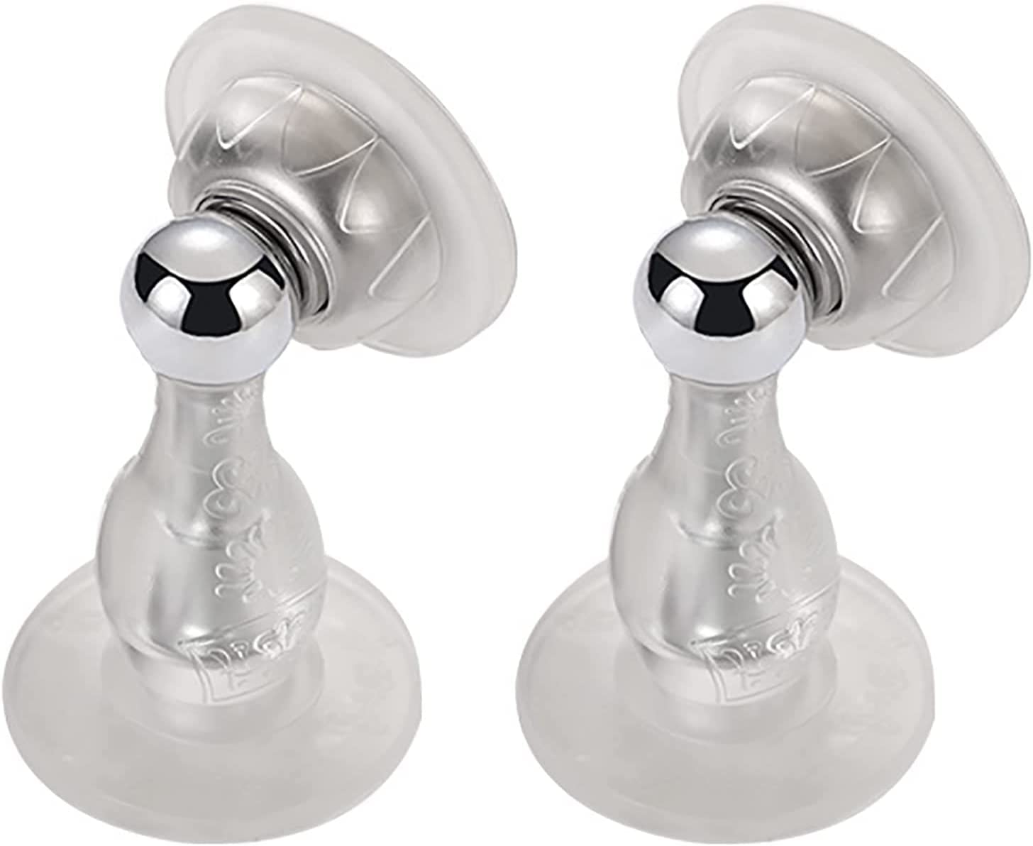 topes de Puerta, Tope de Puerta, Piso magnético montado en la Pared Silicona Acero Inoxidable Autoadhesivo, Soporte Resistente(Transparent)