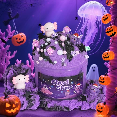 Image of Axolotl Cloud Slime Kit 2 Pack - 14oz Non-Sticky DIY Slime for Kids, Includes Cute Axolotl Charms & Add-Ins, Glitter, ASMR Sensory Toys, Slime Party Favors for Girls Boys