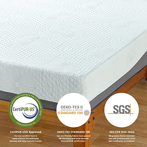 Olee Sleep 10 Inch Aquarius Memory Foam Mattress - Full, Grey #TOP4