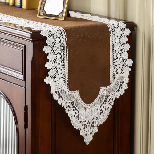 Chemin de table dentelle pour repas de famille et table basse - 2