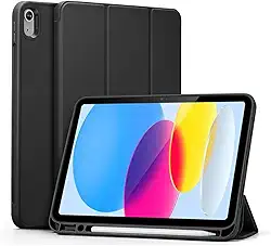 Capa Premium para iPad 10,9 polegadas, 10ª Geração e iPad 11ª Geração 2025, com Suporte para Apple Pencil e Função Sleep, Preto (Preto)