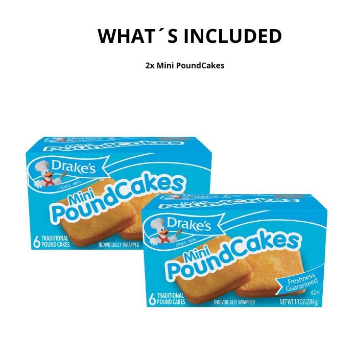 Mini Pound Cake, 10.02 oz, 6 Count, 2 Pack Bonus Bookmark