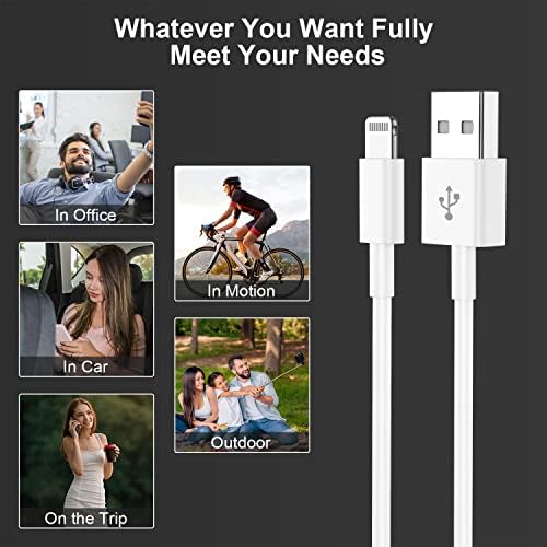 3Pack 1M iPhone Charger Cable, [MFI Certified] iPhone USB Charging Lead, 1 Metre USB A to Lightning Charge Cable, Fast Apple Charging Wire for iPhone 13 Mini/12 Pro Max/11/X/XS/XR/8 Plus/7/6s/SE