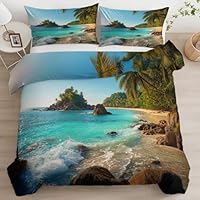 Natuurlandschap tropisch strand palmen beddengoedset 200 x 200 cm, 3