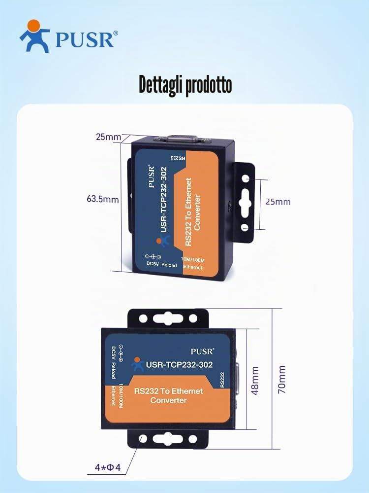 TCP232-302 TCP IP Supporto DNS DHCP Modbus Gateway server per dispositivi seriali convertitore da rs232 a ethernet