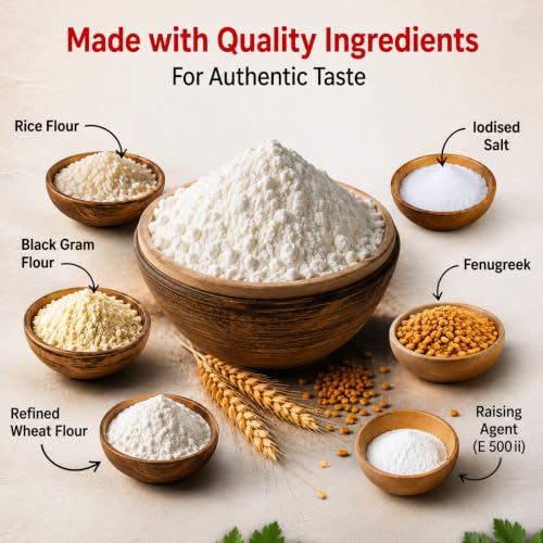 Image of INDIMIX Instant Uttapam Mix 500g | Ready-to-Cook South Indian Breakfast, Soft & Fluffy Uttapam in 3 Easy Steps, Authentic Homemade Taste, Quick & Convenient