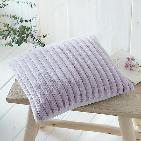 Appletree Mauve Faux Fur Cushion 43cm Cover