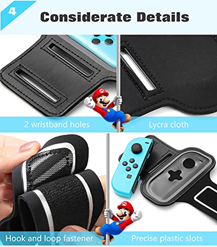 TiMOVO Wrist Bands Straps Compatible with Nintendo Switch Just Dance 2022 2021 2020 2019, Switch Sports, Switch Zumba Burn It Up, Cardio Boxing Series,(2 Pack) Adjustable Elastic Armband for Joy-Con