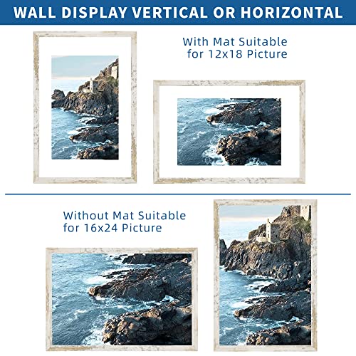 Hongkee 16X24 Frame Set Of 2, Distressed White Wood Style thumb #1