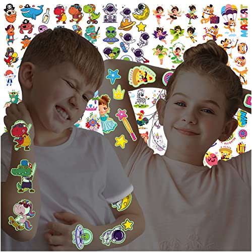 Magicat Premium Tatuaggi Luminosi Per Bambini I 134 Attraenti Tatuaggi Adesivi I Tatuaggi Adesivi Al Neon Per Bambini Perfetti Per I Compleanni Dei Ba