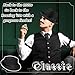 1920s Men's Accessories Set, 20s Adult Gatsby Gangster Accessories Kit with Formal Hat Straps for Party Supplies Dress Up (Black)