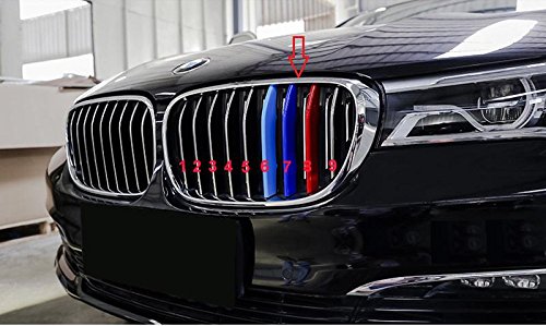 Ajuste B M W 7 serie 2016 - 2017 9 parrilla G11 G12 740i 750i riñón Grille Grill Clip en insurts funda Stripe rayas borde hebilla decoración 3d 3 m de alimentación de color M Sport Tech capó campana