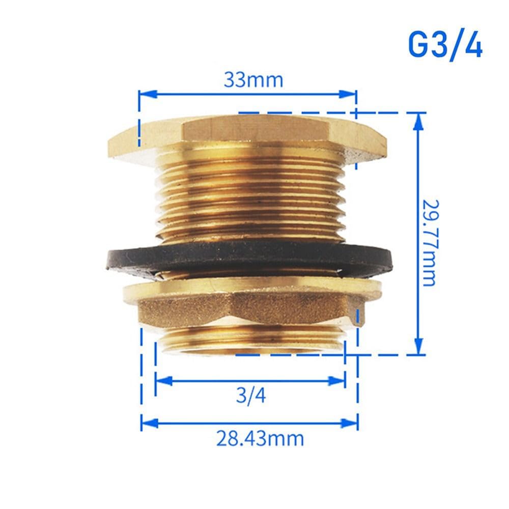 Conector de tubería con tuerca de fijación, adaptador para tanque de peces de 1/2" y 3/4" y 1"; conector de manguera simple con llave giratoria, acopl