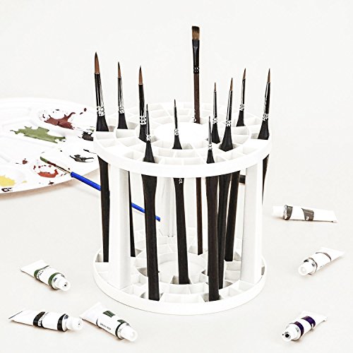 Golden Maple Porte-pinceaux rond en plastique Blanc 49 trous