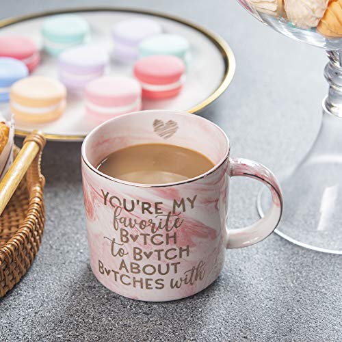 Best-Friend-Christmas-Gifts-for-Women-Funny-Birthday-Friendship-Gift-for-Bestfriend-Besties-BFF-Sister-Boss-Woman-Big-Sis-Sorority-Mom-Youre-My-Favorite-Pink-Mug-115oz-Coffee-Tea-Cup
