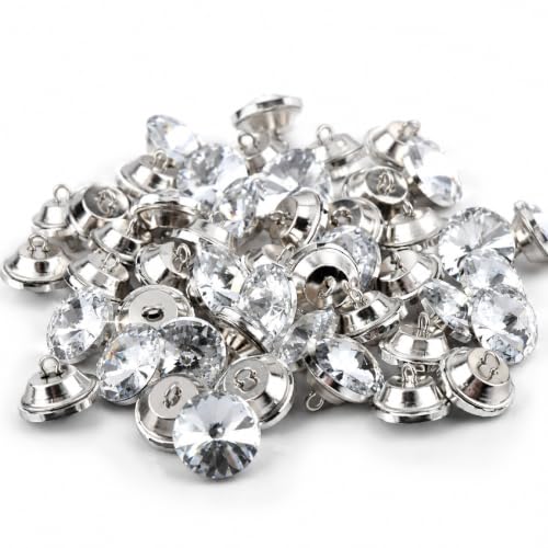 Lot de 50 clous d'ameublement en forme de tête de cristal - 25 mm - Avec boucle en métal - Pour...
