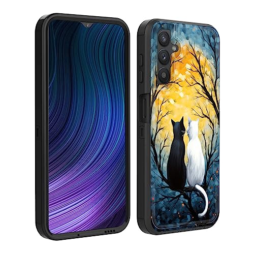 Coque Samsung Galaxy A14 5G silicone hybride motif chat arbre