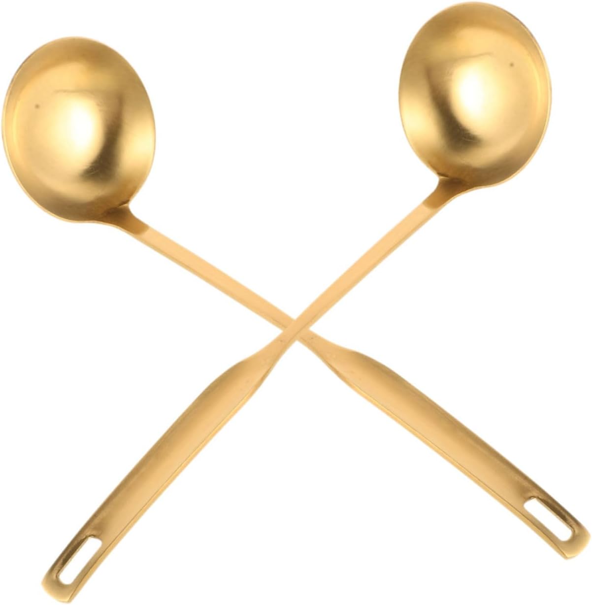 2pcs Golden Stainless Steel Soup Ladle for Hot Pot and Soups