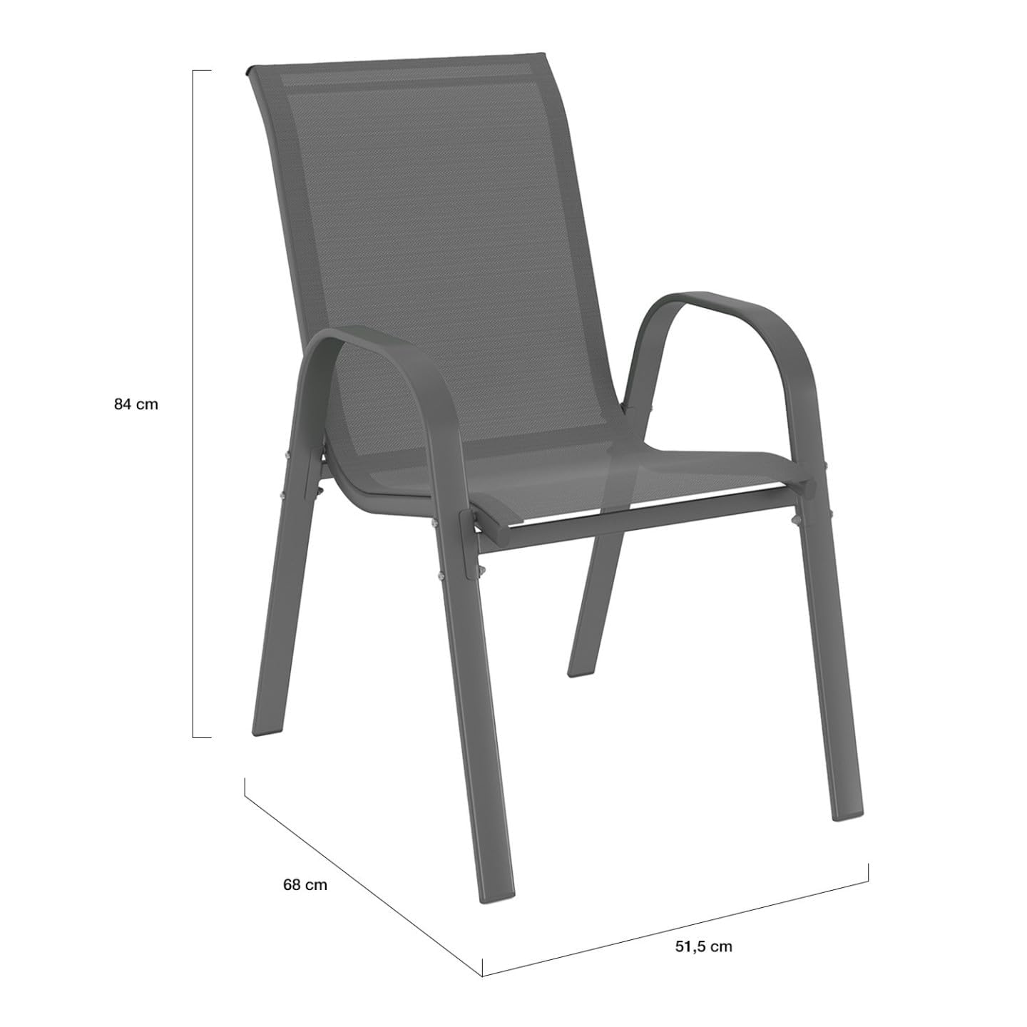 IDMarket - Conjunto de jardín Madrid, mesa de 190 cm y 8 sillas apilables gris antracita