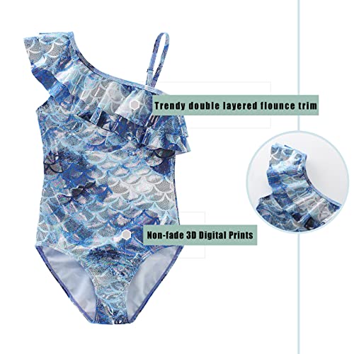 Image of Girls One Piece Swimsuits Mermaid Bathing Suits Summer Swimsuit 2-14 Years