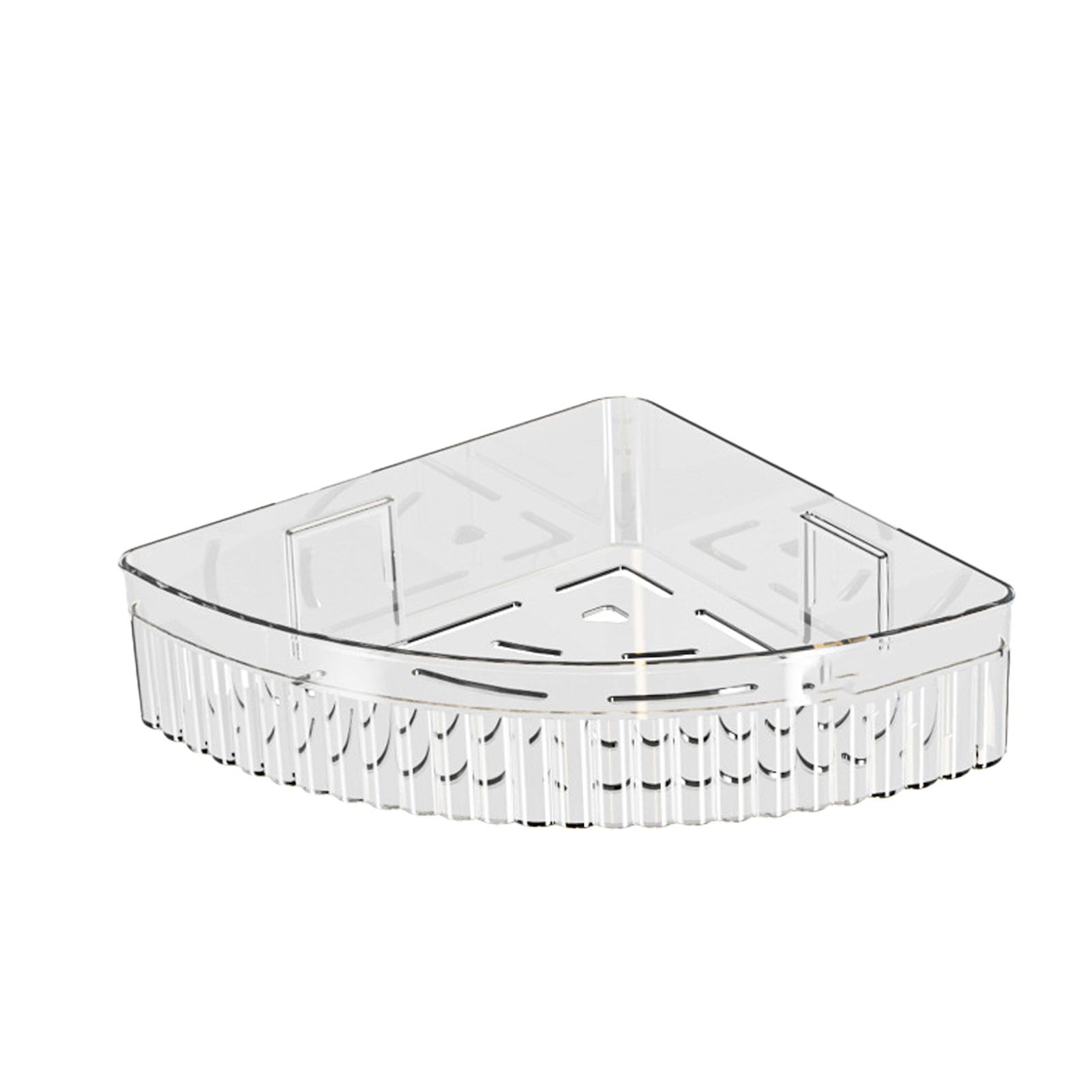 SaryEdge Corner Shower Shelves, Plastic Bathroom, Transparent Round Wall-Mounted Storage for Shower & WC, Floating Bathroom Shelf for Easy Access and Neat Stor,Transparent Half Round Style
