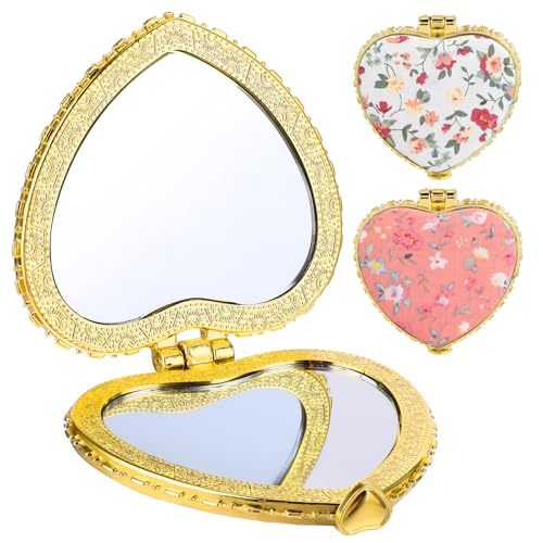 Gjinxi 2PCS Compact Mirror for Purse, Cute Heart Shaped...