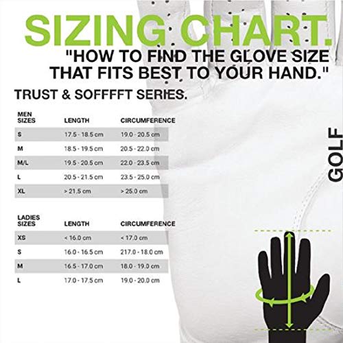 Hirzl Trust Control 2.0 Golf Gloves, All Weather Mens Golf Glove, White/Black, Kangaroo Leather Palm, Cabretta Leather Backhand, Trusted By Pro’s, Sweat Free, Ultimate Grip,Cadet Xl, Worn On Left Hand #TOP3