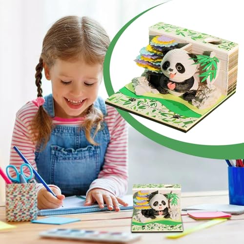 Calendrier 2026 bloc-notes sculpture panda papier anti stress - 2