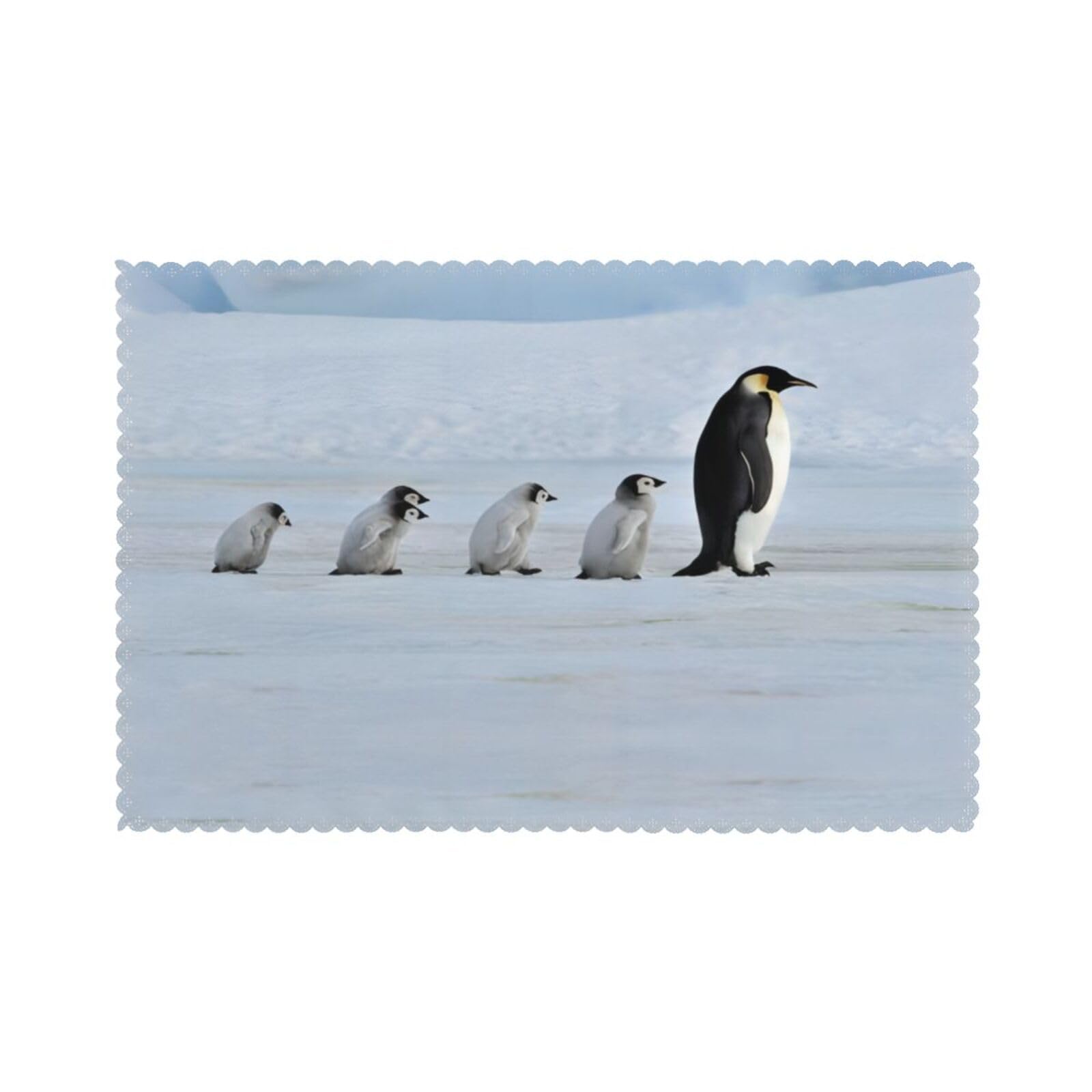YYHWHJDE Five Penguins Prints Placemats Set of 6 12x18in - Durable Table Layers with Heat Resistance & Customizable Prints