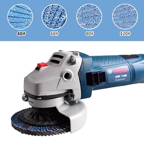 Vueinrg 8 Stück Fächerscheiben Ø 76 mm x 10 mm Körnung 40/60/80/120 Mischen Set Lamellenscheiben Lamellen Schleifscheiben Schleifmopteller Schleifmop Flap Disk für 10,8-12V Winkelschleifer