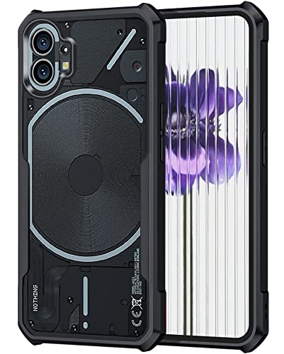 WOW Imagine TPU+PC Shock Proof Clear Protective Back Cover Case For Nothing Phone 1 5G – Airedge Technology | 360 Degree Camera Protection | Transparent Hybrid Back Case Mobile Cover – Black- Best and cheap mobile covers in India